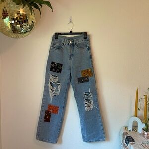 Cider size S denim patched pant.